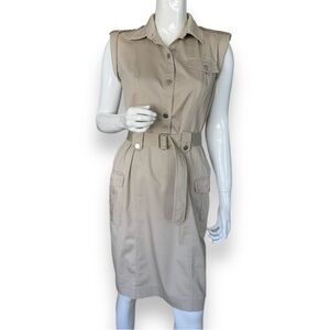 CALVIN KLEIN KAKHI CLASSIC SHIRT DRESS. WOMEN’S SIZE 8